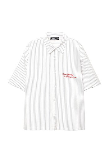 Pull & Bear STWD çizgili kısa kollu gömlek