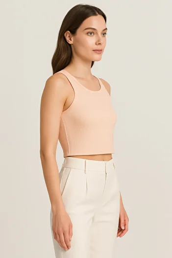 HNX Cotton Thick Strap Crop Women's Tank Top