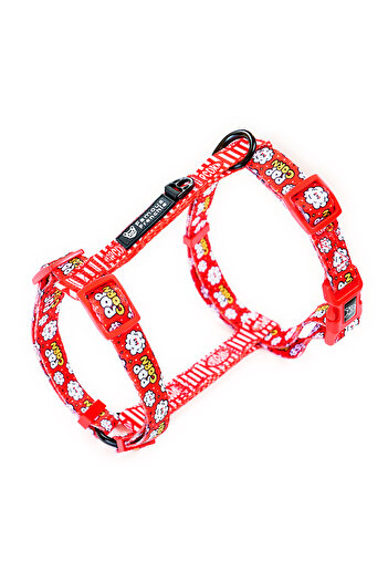Famous Frenchie 3-piece set, adjustable harness, leash, dog bag accessory, Popcorn Fever