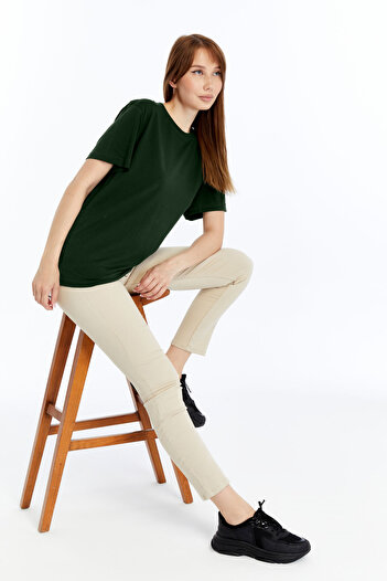 OXVİN Women's T-Shirt Cotton and Modal Blended T-Shirt