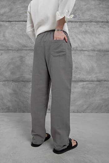 NOMARC Erkek Gri Nmrc Müslin Baggy Pantolon