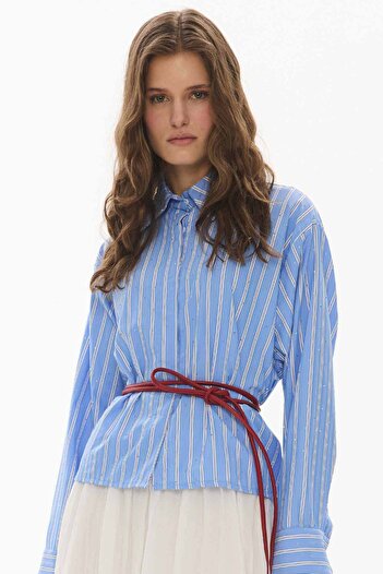 Hooopstore Red Leather Cord Belt