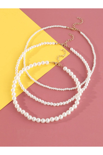 CSR AKSESUAR 3 Glass Pearls Necklace