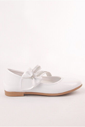 Rıdvan Çelik Stone Detailed Girls' Daily and Evening Dress Ballerina Shoes
