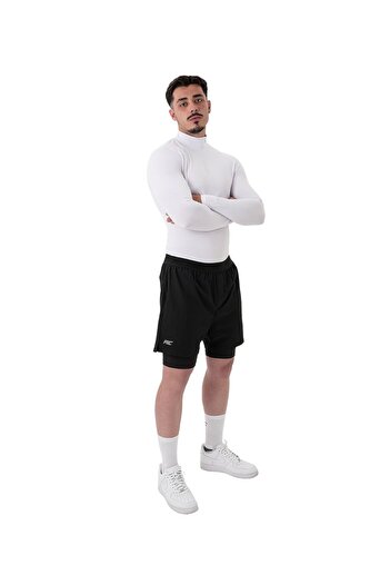 MUSCLECLOTH Performance 2 In 1 Erkek Taytlı Şort Siyah