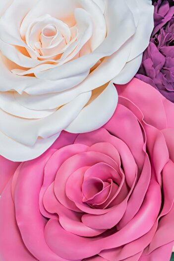 media Self-adhesive and washable wall mural Flori164 Pink and white roses, 135 x 225 cm