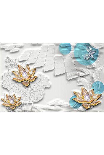 media Sticker Water lilies with butterflies, 270 x 200 cm