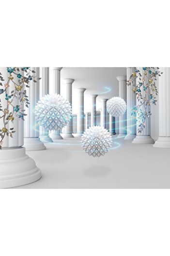 media Photo wallpaper Columns and flowers, abstract, 270 x 200 cm