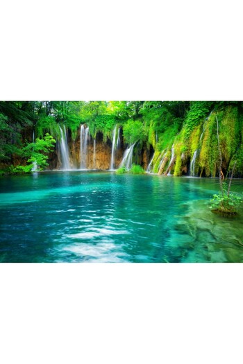 media Photo wallpaper Cascada52 Waterfall in the green forest, 200 x 150 cm
