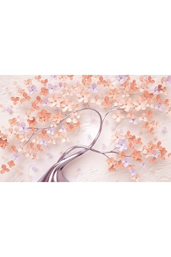 media Wallpaper Tree with flowers cream, abstract, 220 x 135 cm