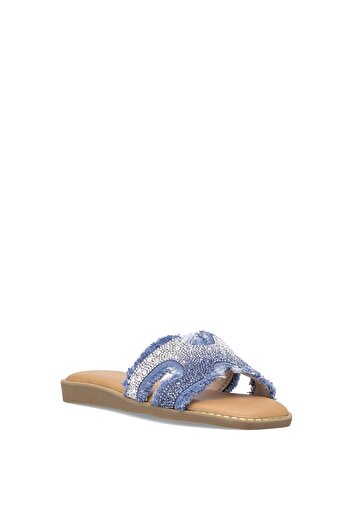 Guja 25Y177-1 Women's Stone Flat Slippers Blue