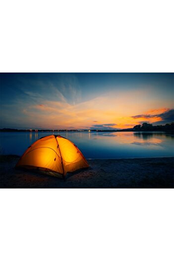 media Photo wallpaper Plaja74 and tent at sunset, 250 x 200 cm
