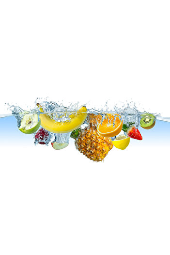 media Self-adhesive and washable wall mural Fruits and splashes, 270 x 200 cm