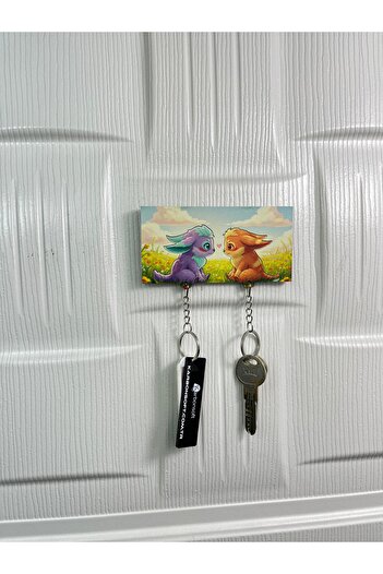 karbonsoft Cute Rabbit Friends Characters Themed Fun Keychain and Hanger in the Flower Garden