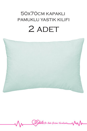 Mahila 2 Pieces Luxury Cotton Pillowcase 50X70 Model with Cover, Cotton Pillowcase