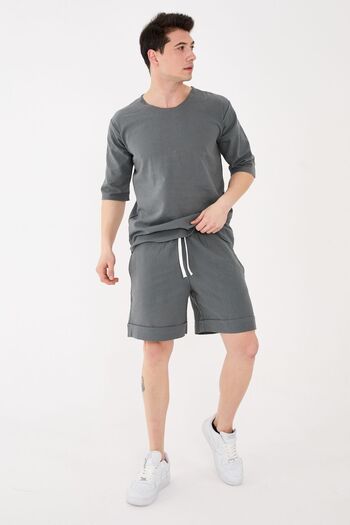 RELAXL 100% Cotton Loose Fit Women's Men's Short Dark Gray Summer Shorts