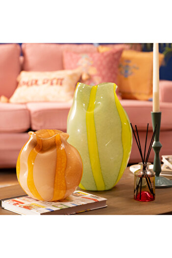 Zsa Zsa Zsu Macau Glass Vase 20 cm Yellow