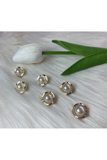 BİGÜMEX Metallized Pearl Button (24Size) 15mm-10 Pieces
