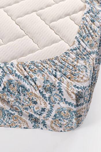 Sudemhome Oslo Double Cotton Sheet Elastic Pique Set Blue
