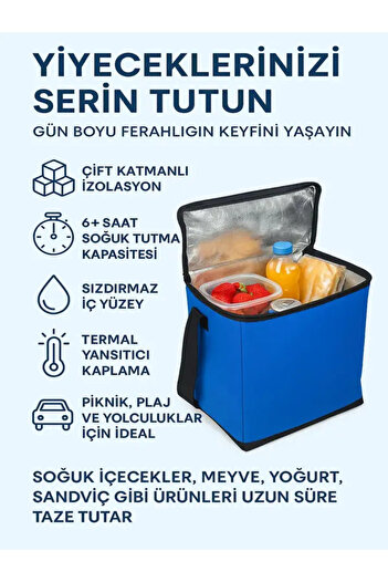 Ankaflex Araç Içi Termos Buzdolabı Buzluk Serin Tutucu Piknik Çantası Kamp Plaj Çantası Soğuk Tutucu Termos