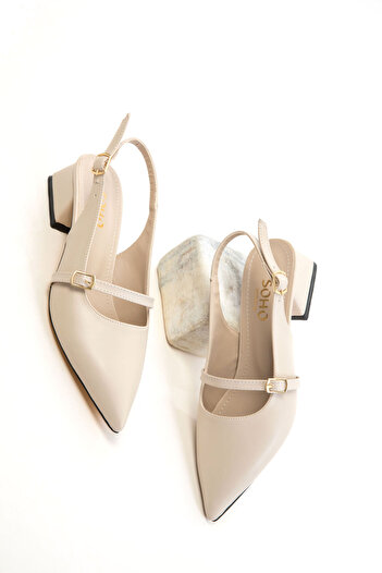 SOHO Beige Women's Classic Heeled Shoes 20656