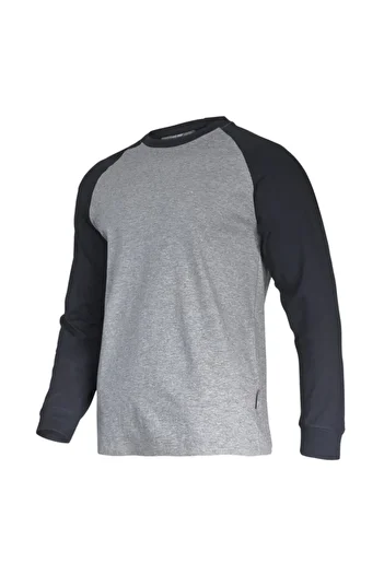 Lahti Pro Long Sleeve Cotton T-Shirt / Grey-Black - Xl