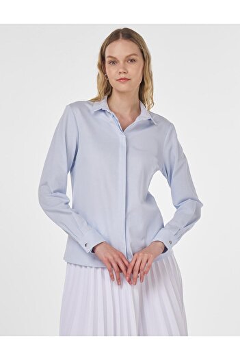 Kayra Shirt Collar Blouse Blue