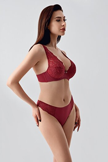 C&City Unpadded Bra Suit C14156 Burgundy