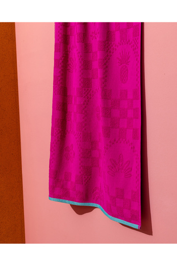Madame Coco Tarpoue 100% Cotton Beach Towel - Fuchsia - 70X150 cm