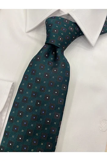 Cacharel Woven Fabric Patterned Khaki Brown Tie