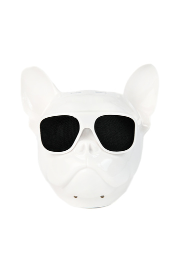 Famous Frenchie Portable speaker, French Bulldog, Bluetooth, USB, white