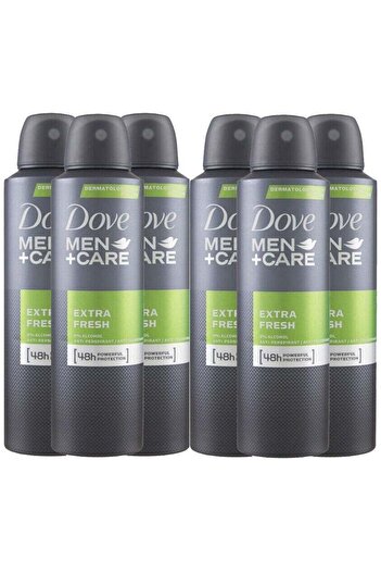 Dove Men+Care Extra Fresh Dry Antiperspirant Deodorant Spray 150ml (Pack of 6)