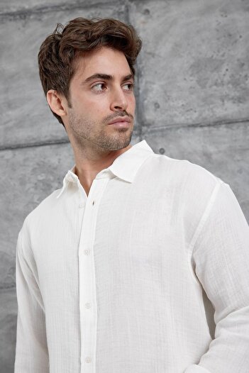 NOMARC Λευκό πουκάμισο Nmrc Muslin Oversize