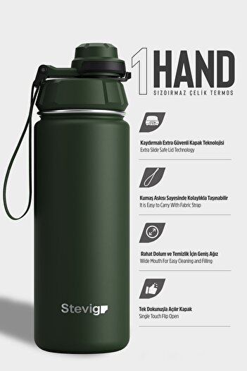 Stevig 500 Ml Steel Thermos - 1 Design, Leak-proof and Leak-proof Green St-208