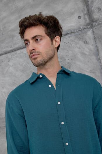 NOMARC Blue Nmrc Muslin Oversize Shirt