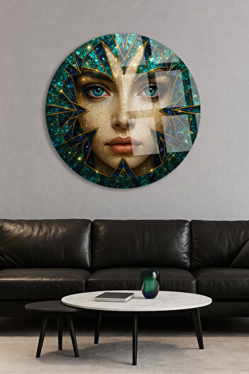 TAULART Modern Female Figure with Colorful Crystal Stone Effect Unbreakable Glass Table Modern Table Luxury Gift