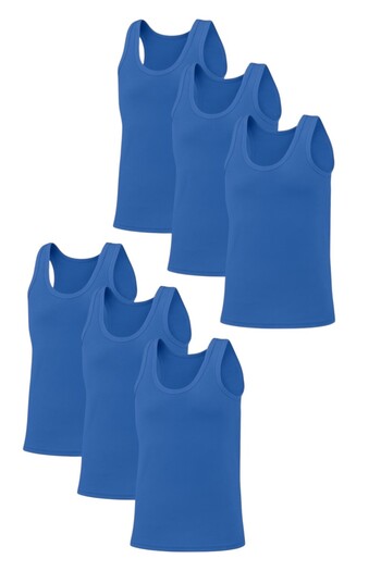 Line Smart 6 Pack Men's Cotton Comfortable Singlets