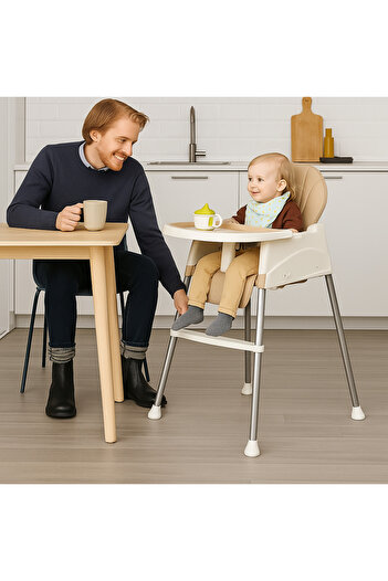 ALMUFARREJ 3 in 1 Portable Foldable Baby High Chair with Detachable Tray, Wheels