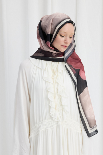 cs camellia scarf Συλλογή Κασκόλ Lotus Soft Shawl - Μαύρη πούδρα
