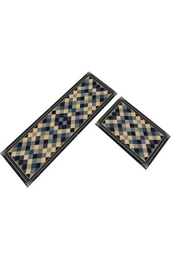 HALAMODO 3D Geometric Pattern Rugs Fashion Modern Area Rugs Non-Slip Floor Carpet For Kitchen 40X60cm