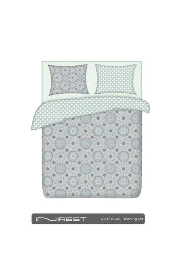 INREST Cordova Single Duvet Cover Set (Without Filling) Cotton 100% Single Size 160x230 cm- 2 Pieces