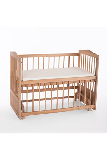 Bamgidoo Ahşap Beşik Anne Yanı Bebek Beşik Organik (BOYASIZ) 60x120 - Uyku Setsiz Tek Yataklı