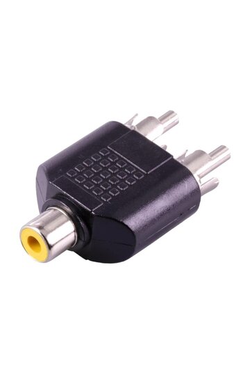 Powermaster 1Rca Female-2Rca Male Converter Jack