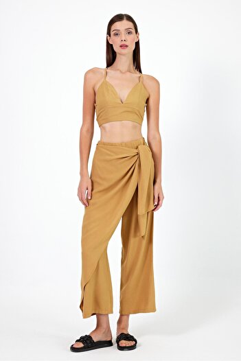 VENA Linen Trousers - Belly Honey Foam, Pareo Model