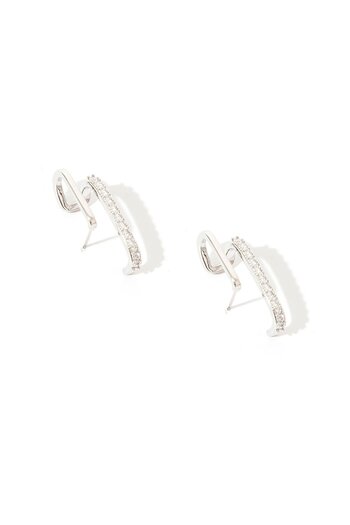 RİVUS Double Row Stone Earrings - Silver
