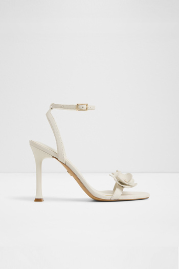 Aldo Daısylıly - Women's Genuine Leather White-Ecru Thin Heeled Sandals