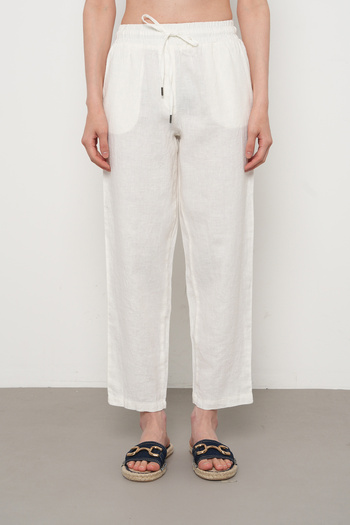 Orfeo Negro Women's 100% Linen Comfortable Fit Solid Color Pants