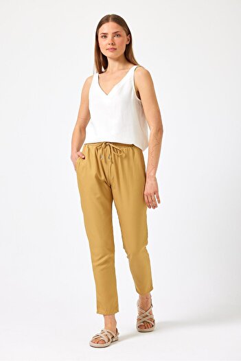 VENA Alian Honey Foam - Women's Beach Pants, Elastic Waist (Lyocell)