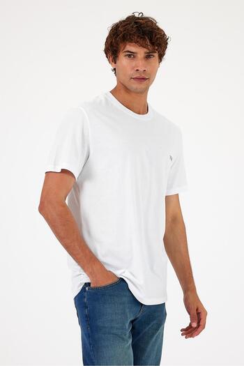 VENA White Printed Vena Men's T-Shirt - Crew Neck, Regular Fit
