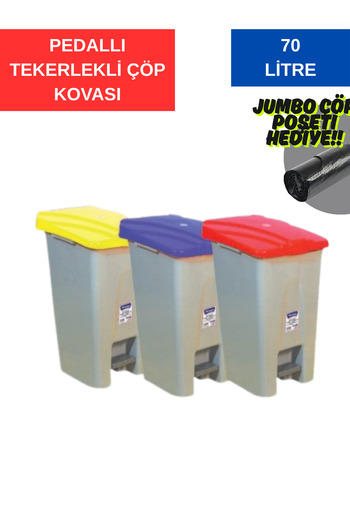 Lider Pedal Bin 70 Lt - Wheeled - Garbage Container